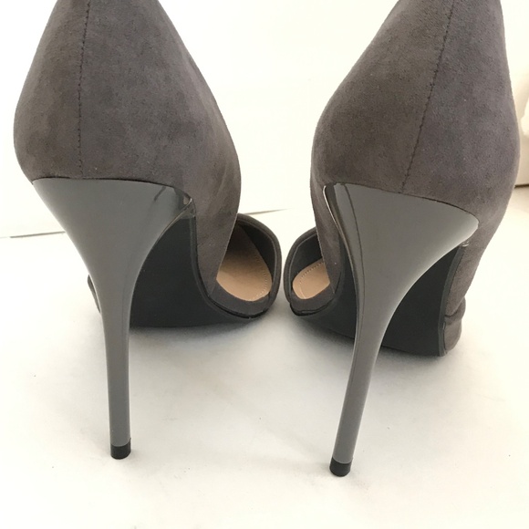 JUSTFAB Eada Stiletto Heels Asymmetrical Pump Pointed Toe Gray Women’s Size 10 - Picture 8 of 16